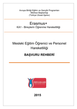 2015 Mesleki Eğitim Hareketlilik Projeleri i&ccedil;in