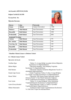 S.Binnur &Ccedil;ELİK - Beykent &Uuml;niversitesi