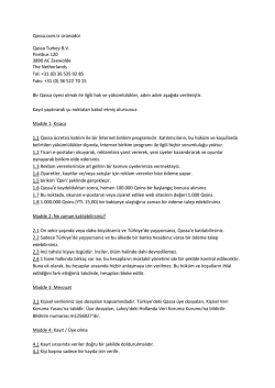 Qassa.com.tr &uuml;r&uuml;n&uuml;d&uuml;r Qassa Turkey B.V. Postbus 120 3890 AC