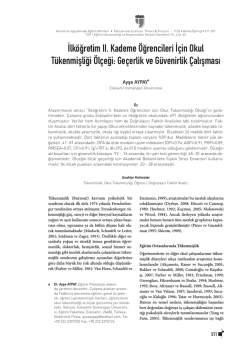 İlk&ouml;ğretim II. Kademe &Ouml;ğrencileri İ&ccedil;in Okul T&uuml;kenmişliği &Ouml;l&ccedil;eği