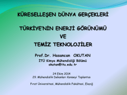 Prof. Dr. Hasan Can OKUTAN (İT&Uuml; Kimya M&uuml;hendisliği B&ouml;l&uuml;m&uuml;)