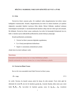 B&Ouml;L&Uuml;M 2: MADDESEL NOKTANIN KİNETİĞİ: KUVVET ve İVME 2.1