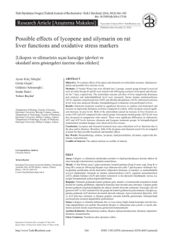 Possible effects of lycopene and silymarin on rat liver functions and