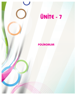 &Uuml;nite 7: Polinomlar