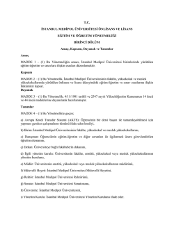 &Ouml;nlisans ve Lisans Eğitim ve &Ouml;ğretim Y&ouml;netmeliği