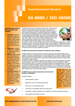 SA 8000 / ISO 26000 Sosyal Sorumluluk Standardı