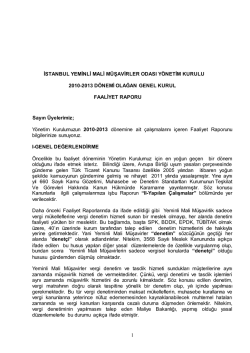 istanbul yeminli mali m&uuml;şavirler odası y&ouml;netim kurulu