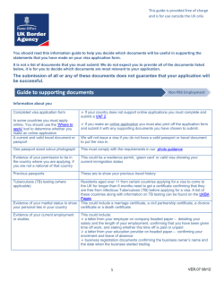 Guide to supporting documents: non PBS employment