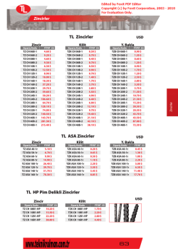 Zincir ﻿Fiyat Listesi
