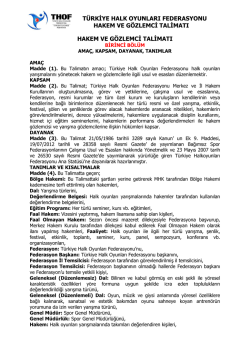 2015 Hakem ve G&ouml;zlemci Talimatı
