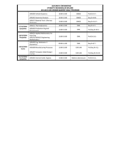 AEN303 Vehicle Dynamics 10:00