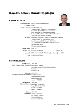 CV - Y&ouml;netim Bilişim Sistemleri B&ouml;l&uuml;m&uuml;
