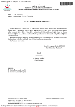 Aday Memur Eğitimi Onayı Hk. - İstanbul Anadolu Kuzey Kamu