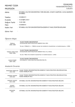 &Ouml;zge&ccedil;miş i&ccedil;in tıklayınız. - İstanbul K&uuml;lt&uuml;r &Uuml;niversitesi
