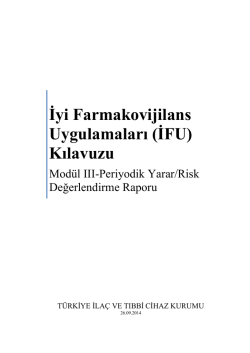 İyi Farmakovijilans Uygulamaları (İFU) Kılavuzu