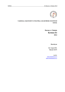Kırmızı Et - Tarımsal Ekonomi ve Politika Geliştirme Enstit&uuml;s&uuml;