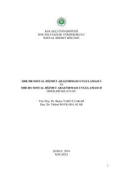 (SHB308-401) Y&ouml;nergesi - Kocaeli &Uuml;niversitesi | Sosyal Hizmet