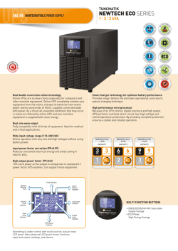 Newtech Eco 1-2-3 kVA Data Sheet