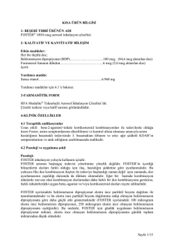 Foster 100&micro;g/6&micro;g Aerosol İnhalasyon &Ccedil;&ouml;zeltisi K&Uuml;B