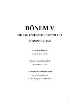 D&ouml;nem 5 - Sel&ccedil;uk &Uuml;niversitesi Tıp Fak&uuml;ltesi