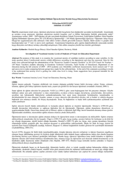 G&uuml;zel Sanatlar Eğitimi B&ouml;l&uuml;m&uuml; &Ouml;ğrencilerinin Mesleki Kaygı