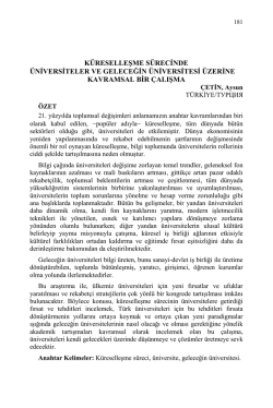&Ccedil;ETİN, Aysun-K&Uuml;RESELLEŞME S&Uuml;RECİNDE
