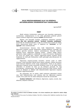 HALK HİK&Acirc;YELERİNDEKİ OLAY VE D&Uuml;Ş&Uuml;NCE