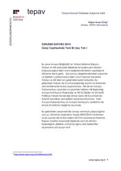 Ilerleme Raporu 2014 Garp Cephesinde Yeni Bir Sey Yok