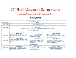 PDF - 27. Ulusal Matematik Sempozyumu