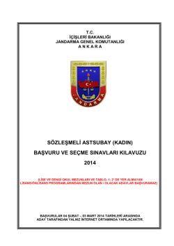 Başvuru Kılavuzu i&ccedil;in tıklayınız..