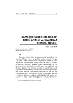 KAMU İŞLETMELERİNİN REKABET G&Uuml;C&Uuml; ANALİZİ ve ULAŞTIRMA