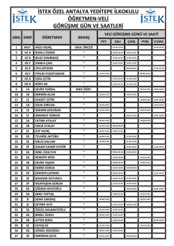 istek &ouml;zel antalya yeditepe ilkokulu &ouml;ğretmen