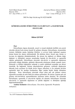 K&Uuml;RESELLEŞME S&Uuml;RECİNDE ULUS