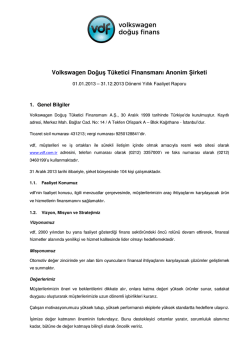 Volkswagen Doğuş Finansman A.Ş. 2013 Yılı Faaliyet Raporu