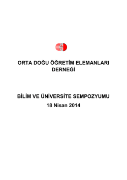 Bilim ve &Uuml;niversite Sempozyumu - Orta Doğu &Ouml;ğretim Elemanları