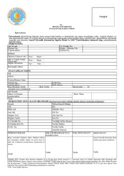 Staj Başvuru Kabul Formu