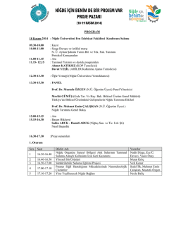 Program - niğde i&ccedil;in benimde bir projem var proje pazarı 18