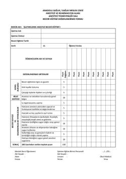 Anestezi Beceri Eğitim Formları