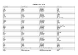 adjectıves lıst