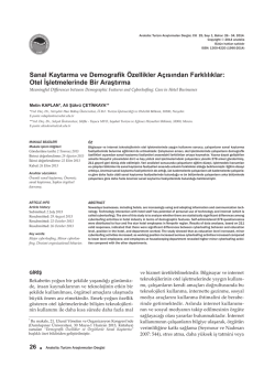Sanal Kaytarma ve Demografik &Ouml;zellikler A&ccedil;ısından