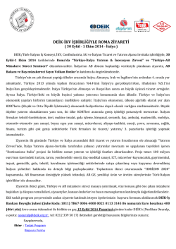 DEİK-İKV İŞBİRLİĞİYLE ROMA ZİYARETİ