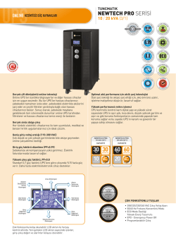 Newtech DSP 3/1 Data Sheet T&uuml;rk&ccedil;e