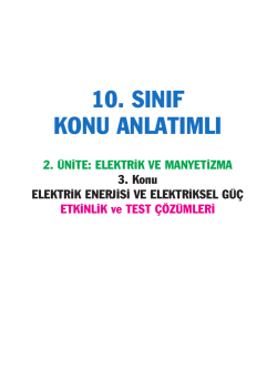 elektrik enerjisi ve elekriksel g&uuml;&ccedil;