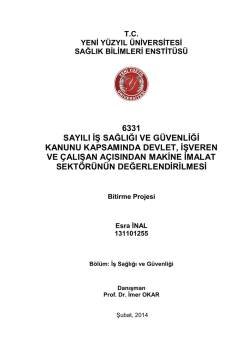 MAKİNE İMALAT SEKT&Ouml;R&Uuml; ESRA İNAL