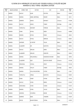 manisa ili adli yargı se&ccedil;men listesi 12 ekim 2014 h&acirc;kimler ve
