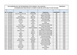 No St. Number Name Surname Department CLASSROOM TIME