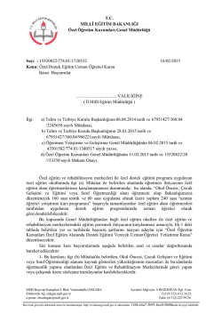 İkinci Grup &Ouml;zel Destek Eğitim Uzman &Ouml;ğretici Kursu... 16.02.2015