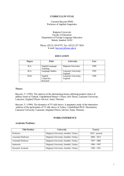CV in English - Department of Foreign Language Education