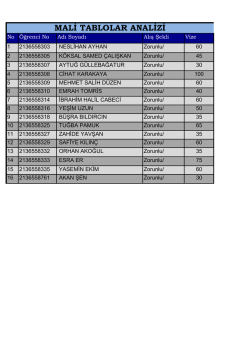 MALİ TABLOLAR ANALİZİ