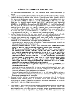 PEŞİN SATIŞ CİHAZ KAMPANYASI BİLDİRİM FORMU (&ldquo;Form&rdquo;)